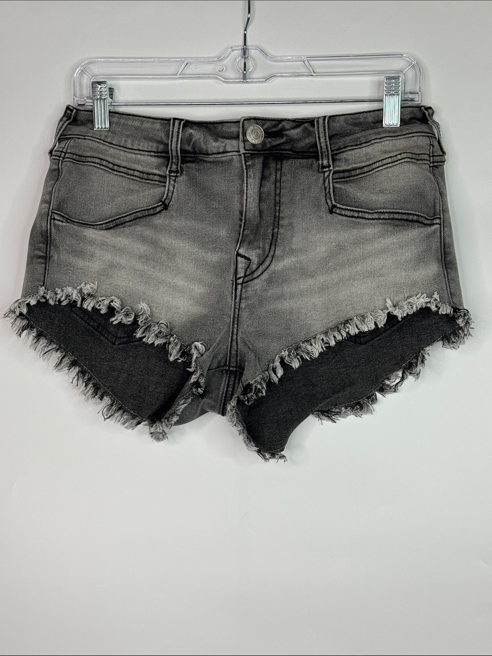 True Religion Cheeky Fray Hem Gray Shorts Size 29